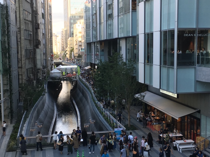  A beautiful urban river at Shibuya River, Tokyo, Japan.